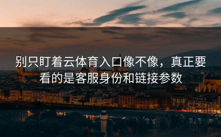 别只盯着云体育入口像不像，真正要看的是客服身份和链接参数